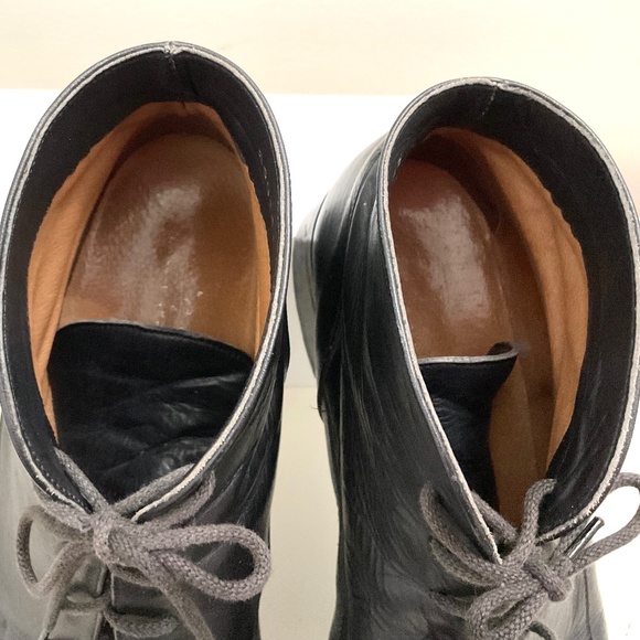 Black Vintage Italian Leather Ankle Chukka Boots Unisex Size 8.5 men’s/10 women - Picture 5 of 13